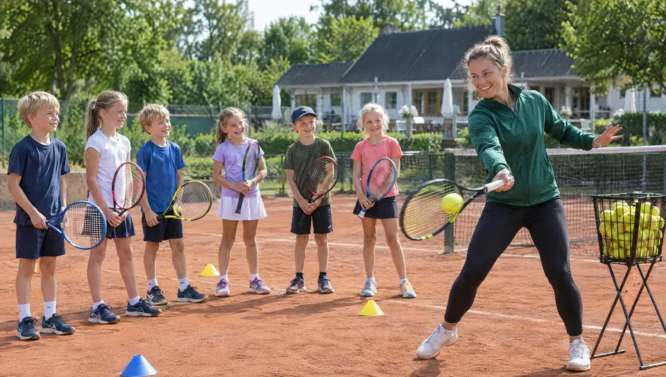 Børn på tennisskole